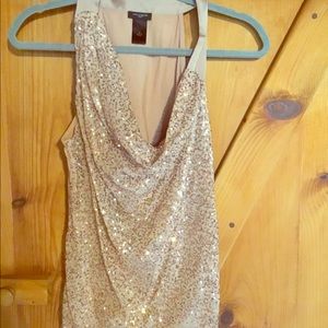 Ann Taylor rose gold sequin tank—Medium